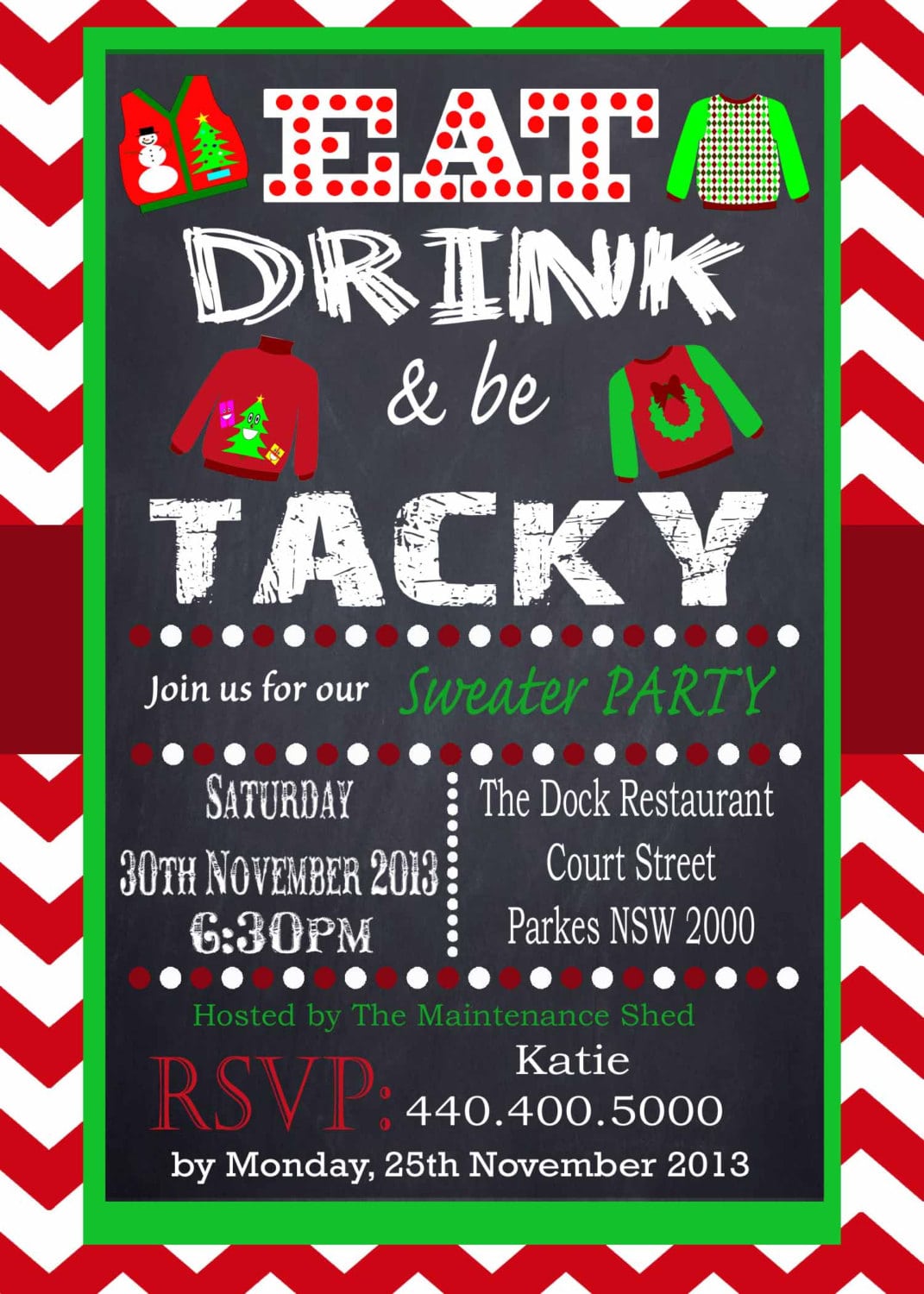 Ugly Sweater Party Invitation â Gangcraft Net
